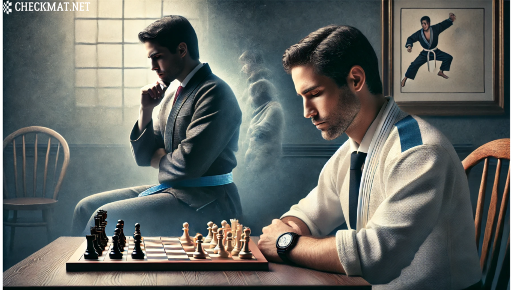 A chess player analyzes variations while ignoring emotions