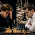 Magnus Carlsen and Ian Nepomniachtchi play intense games at a tournament, showing contrasting levels of form and motivation.