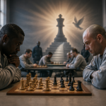 Prisoners playing chess in a correctional facility during the international Chess for Freedom 2026 tournament, highlighting education, rehabilitation, and social inclusion through chess.
